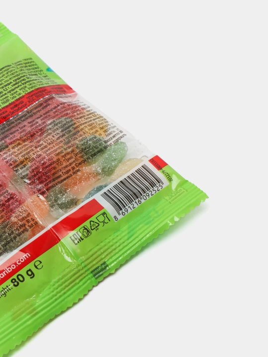 Haribo chaynalgan marmelad Worms zourr, nordon qurtlar, 80 gr,