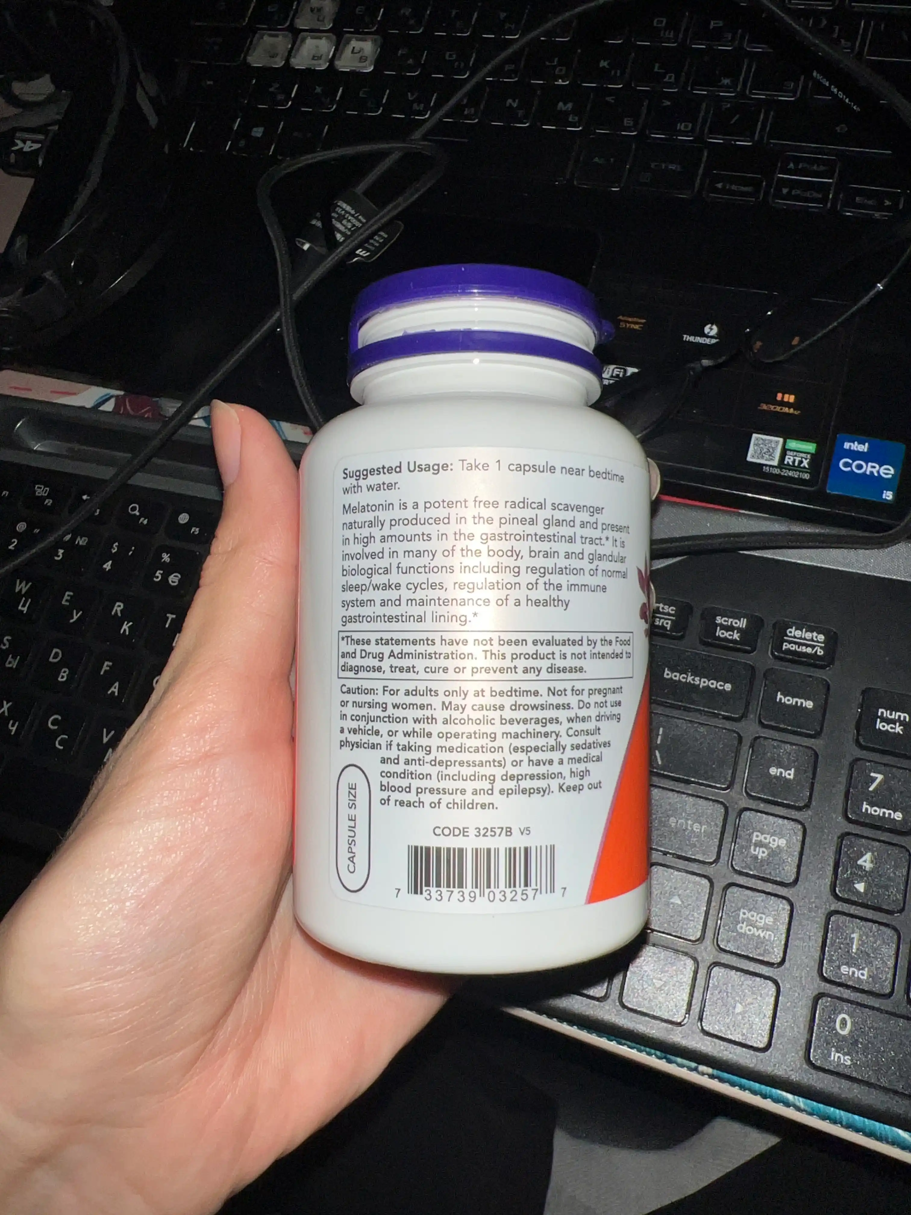 Мелатонин NOW Supplements, цикл здорового сна, 3 мг, 60 капсул, Халяль