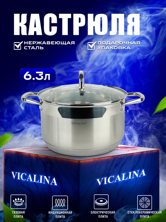 Кастрюля Vicalina для всех видов плит - 