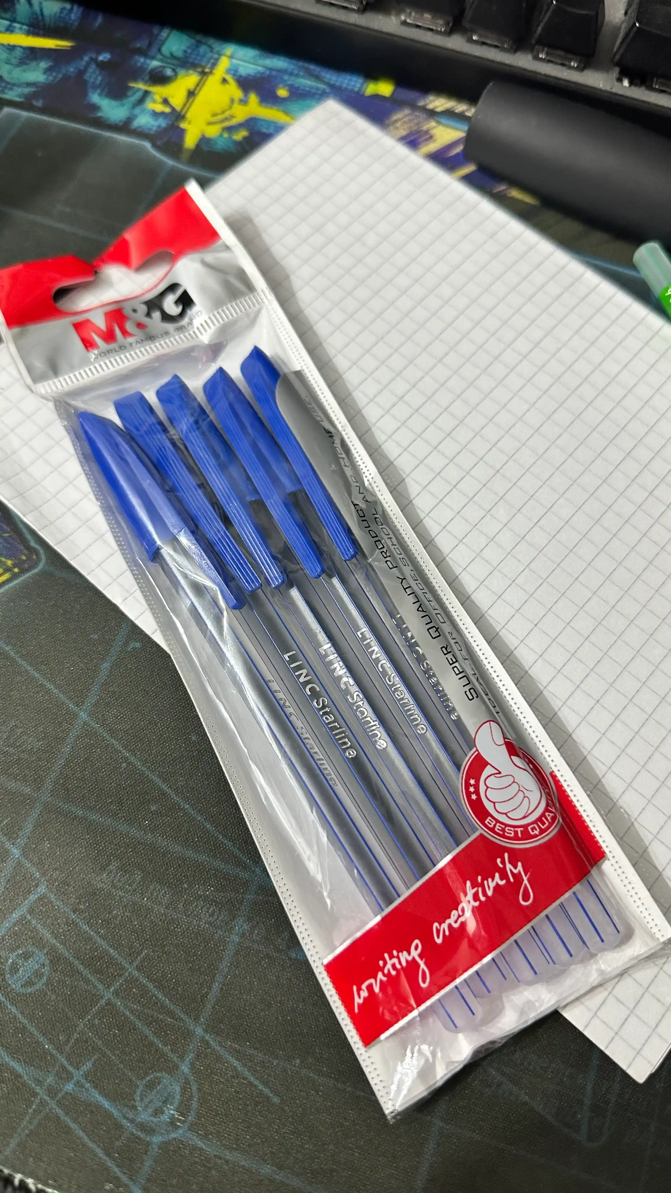 Sharikli ruchkalar Linc STARLINE, ko'k, 0.6 mm, 5 dona
