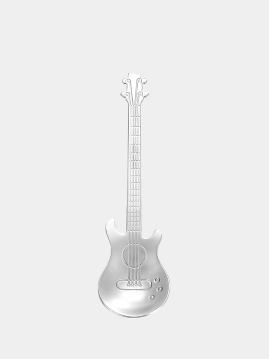 Gitara shaklidagi choy qoshiq, zanglamaydigan po‘lat, 12 sm