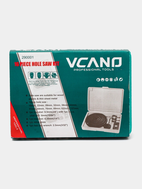Yog'och bitlar to'plami, 12 dona, 19-127, 19, 22, 28, 32, 38, 44, 51, 64, 76, 89, 102, 127 mm - 
