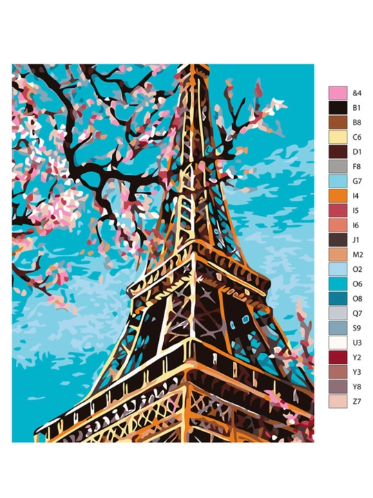 Raqamlar bo'yicha rasm chizish ARTERY "Shaharlar" holstda chizmachilik, 40 * 50 sm