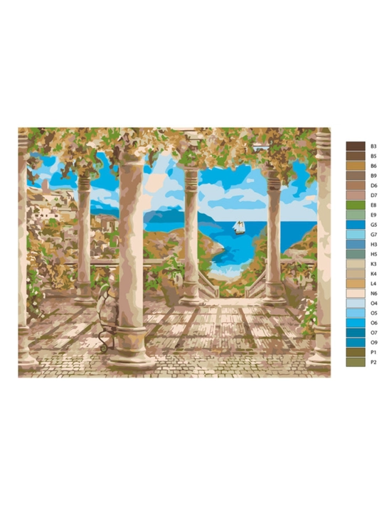 Raqamlar bo'yicha rasm chizish ARTERY "Shaharlar" holstda chizmachilik, 40 * 50 sm