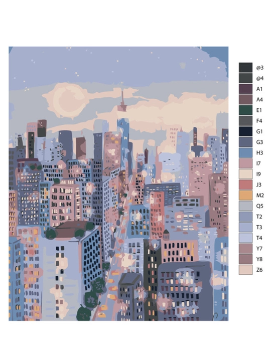 Raqamlar bo'yicha rasm chizish ARTERY "Shaharlar" holstda chizmachilik, 40 * 50 sm