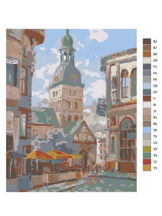 Raqamlar bo'yicha rasm chizish ARTERY "Shaharlar" holstda chizmachilik, 40 * 50 sm