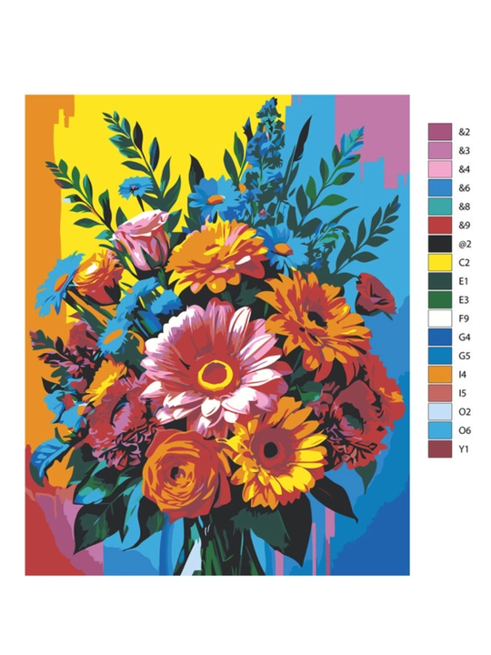 Картина, рисование по номерам ARTERY "Цветы" раскраска на холсте, 40 * 50 см