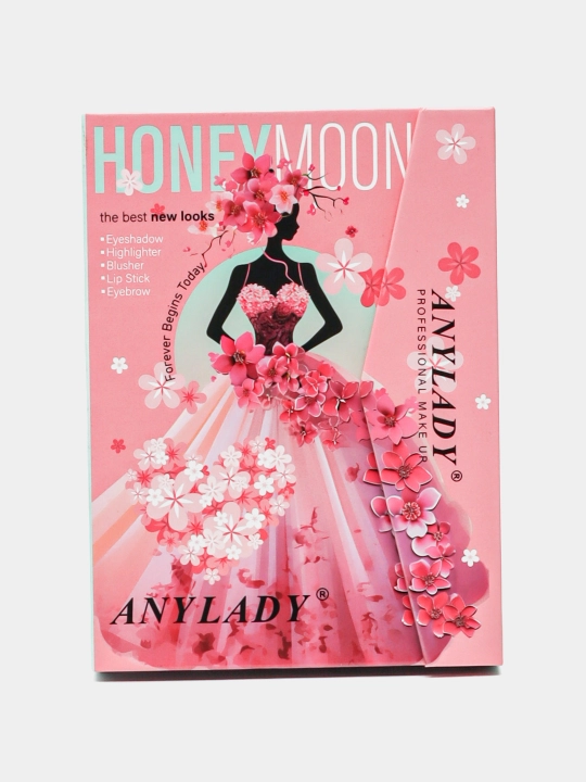 Палетка теней 5 в 1, Anylady для бровей, век, книжная, румяна, хайлайтер, помада - 