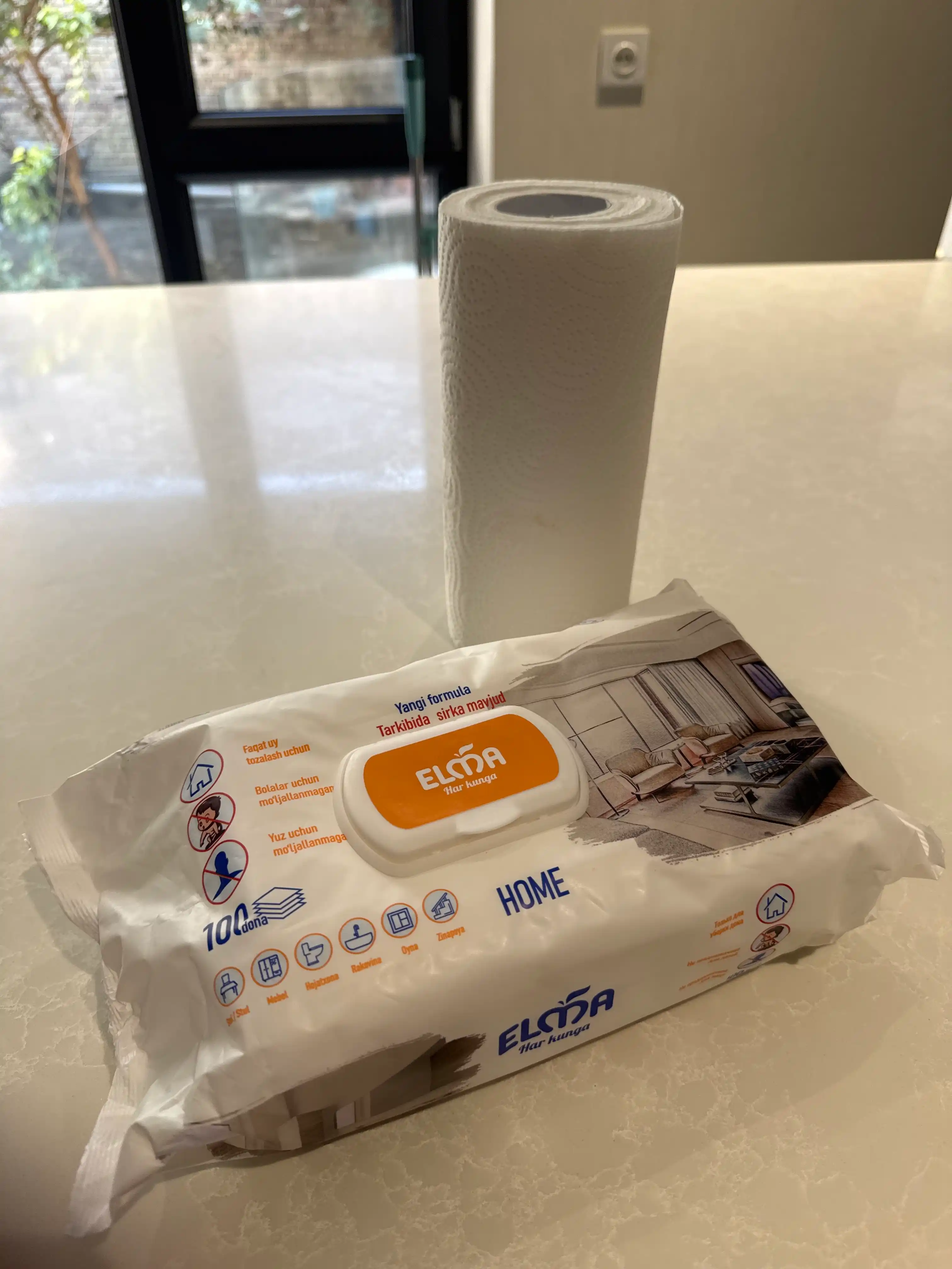 Nam salfetkalar Elma, Sirka, 100 dona