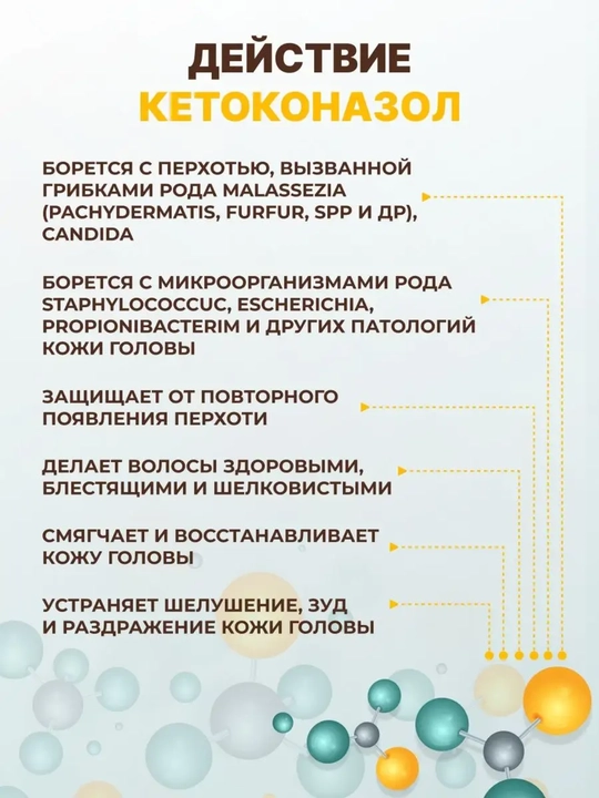 Шампунь против перхоти с Кетоконазолом, Лошадиная сила, для всех типов волос, 250 мл