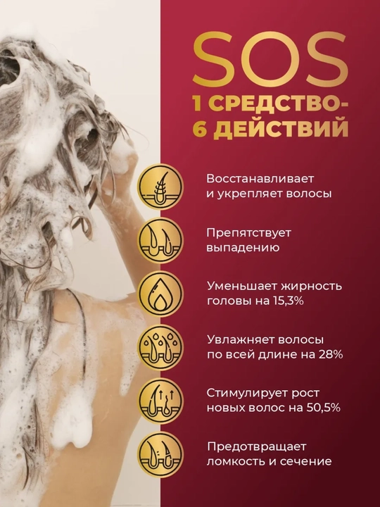 Sochlarni osishini kollagen bilan shampun-konditsioner, Loshadinaya sila, 500 ml