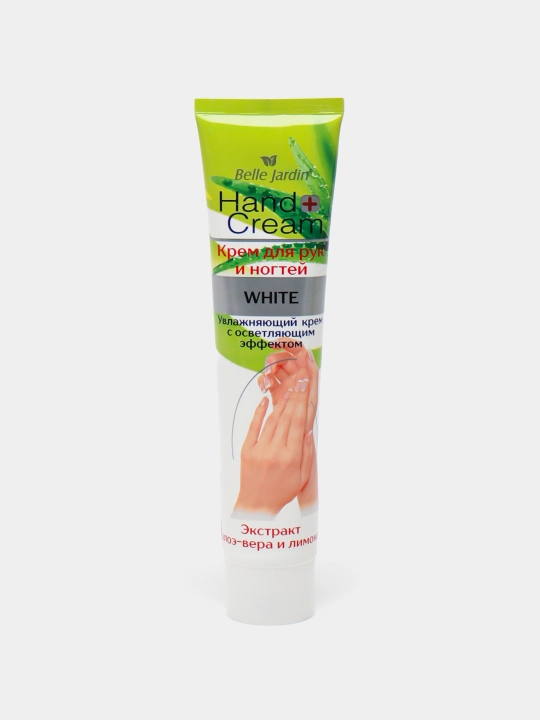 Qo'l va tirnoqlar uchun krem Belle Jardin Hand Cream White, aloe va limon ekstraktli