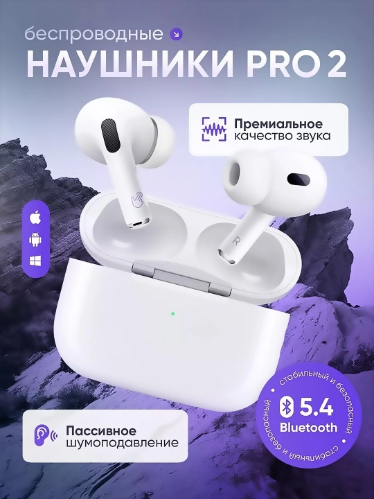 Наушники беспроводные Pro вакуумные bluetooth TWS - 