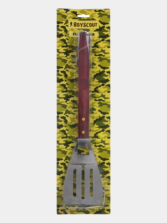 Grill uchun oshxona kurakchasi, zanglamaydigan po'latdan, yog'och tutqichli, 41 sm, BoyScout