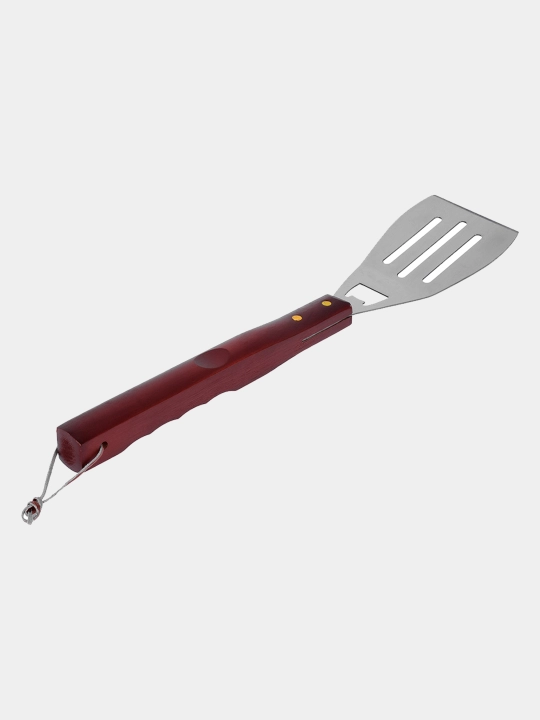 Grill uchun oshxona kurakchasi, zanglamaydigan po'latdan, yog'och tutqichli, 41 sm, BoyScout