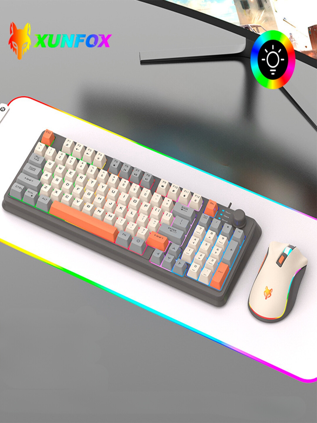 Проводная клавиатура игровая мембранная бесшумная Xunfox k82 с игровой ...