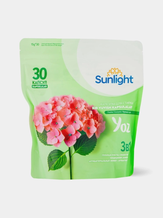 Kir yuvish kapsulalari Sunlight, yoz, 30 dona