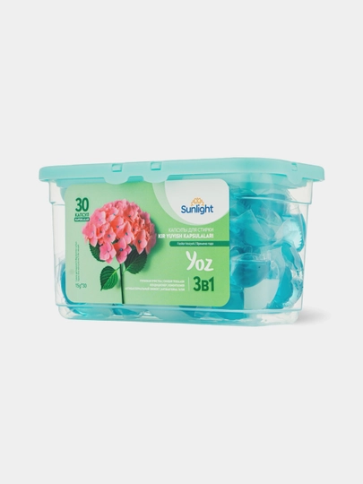 Kir yuvish kapsulalari Sunlight, yoz, 30 dona