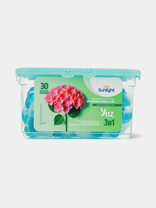 Kir yuvish kapsulalari Sunlight, yoz, 30 dona