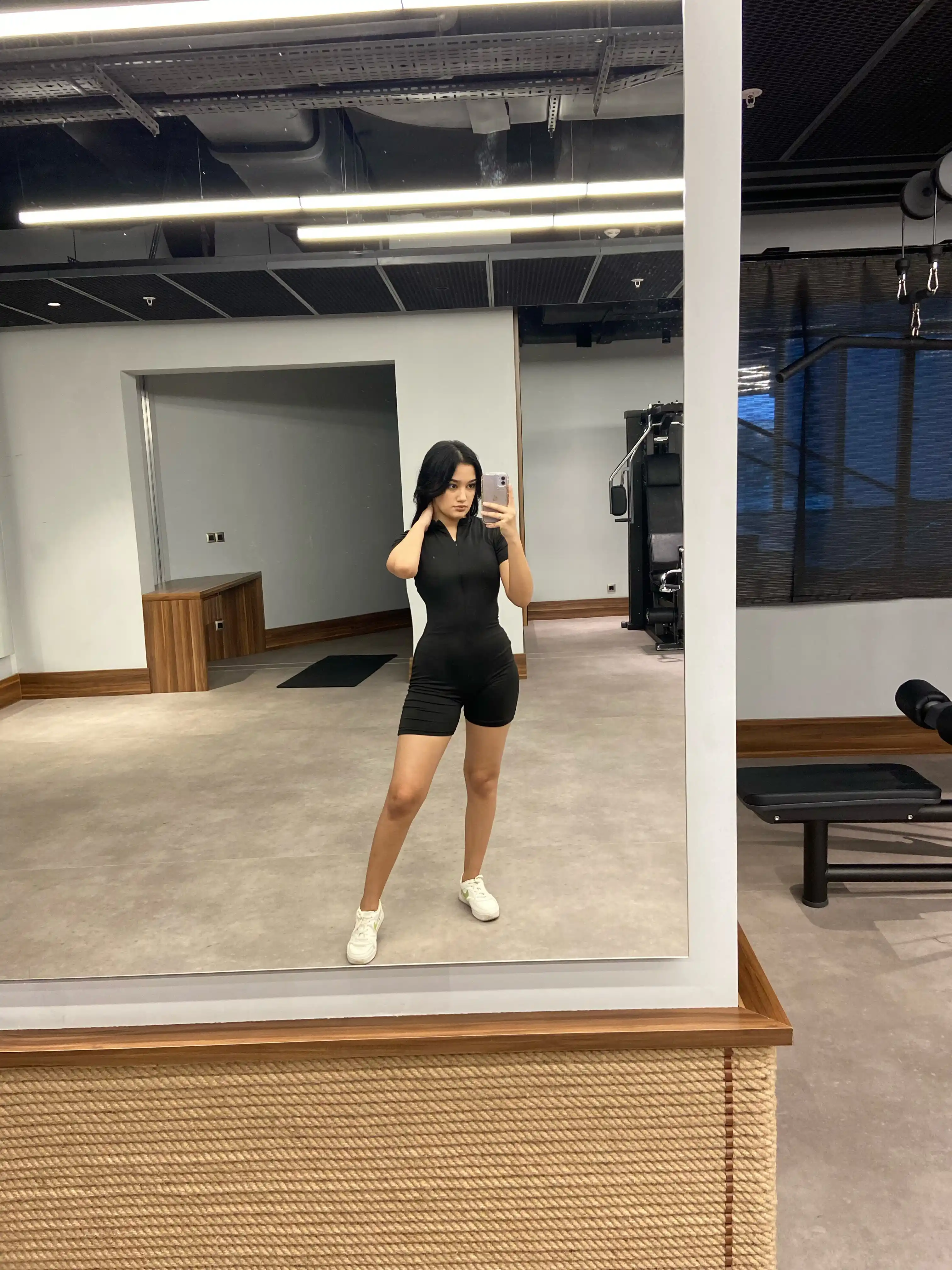 Ayollar sport kombinezoni, yoga va fitnes uchun, cho'ziluvchan sport kostyumi, qora, S–L
