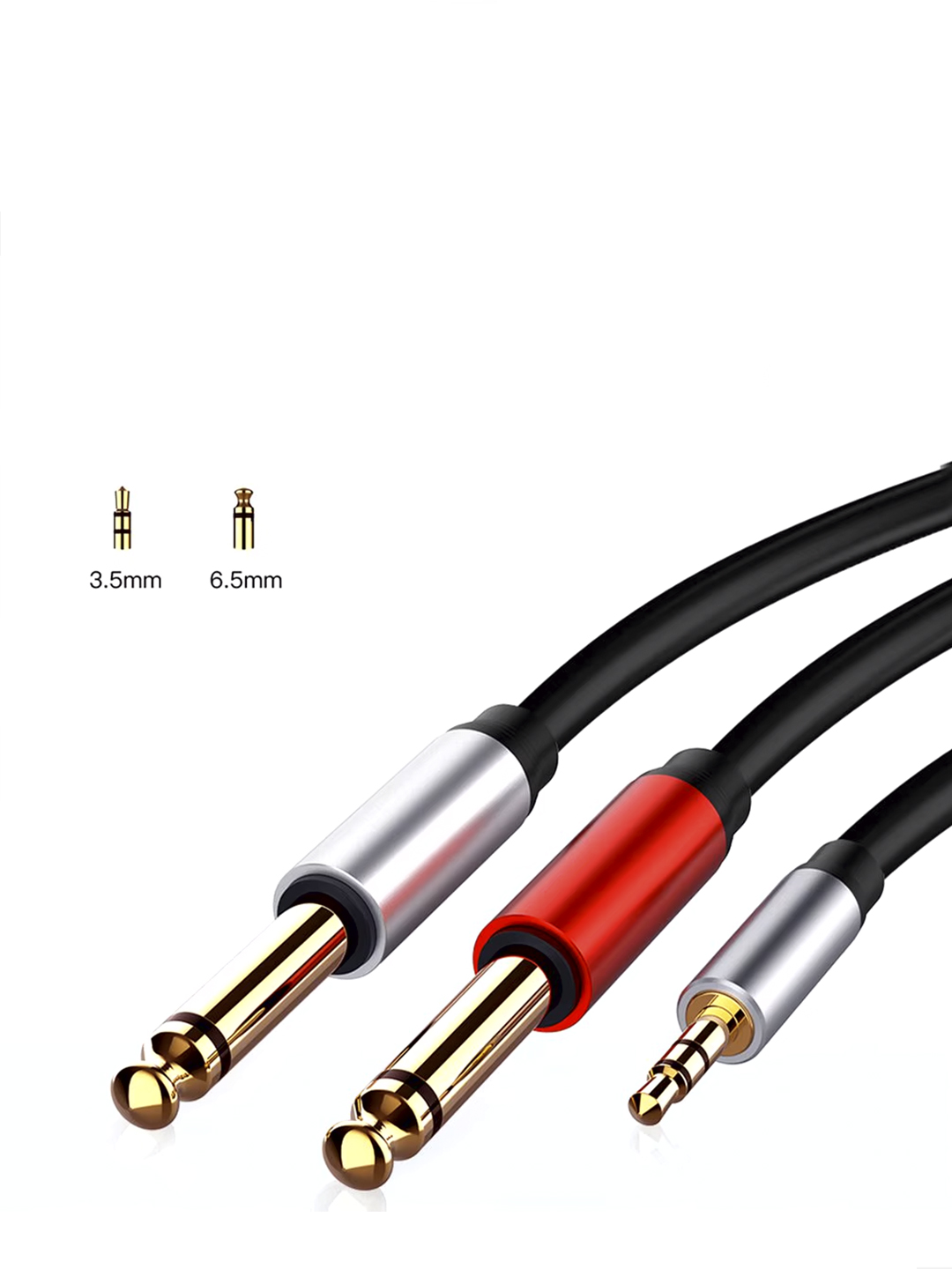 Mini-Jek 3.5 kabeli Stereo - 2 Jek 6.3 monо Ugreen, 1 m
