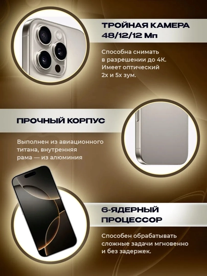 IPhone 16 Pro/Pro Max, 128/256/512/1 ТБ, DualSim+ SIM+eSIM 