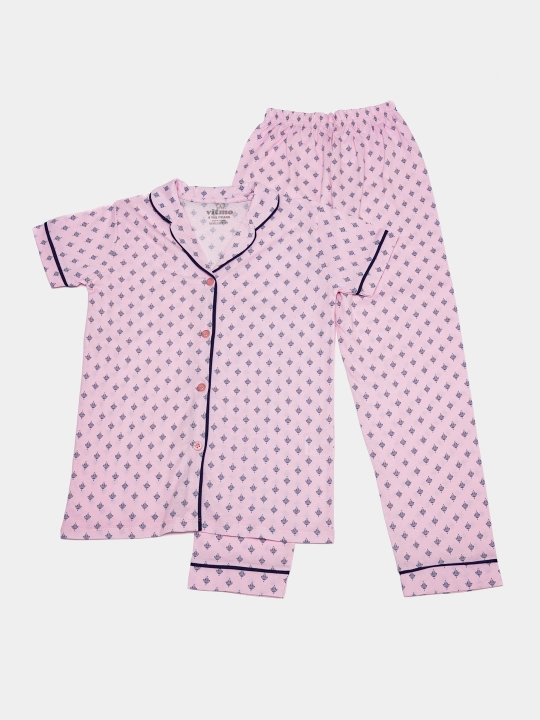 Qizlar uchun pijama, ko‘ylak va shim to‘plami - 