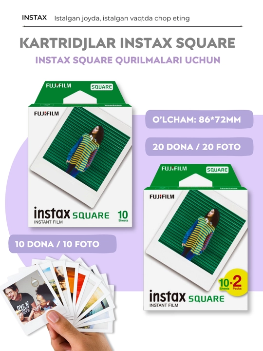 Instax SQUARE tezkor kamerasi uchun kartrij-plyonka