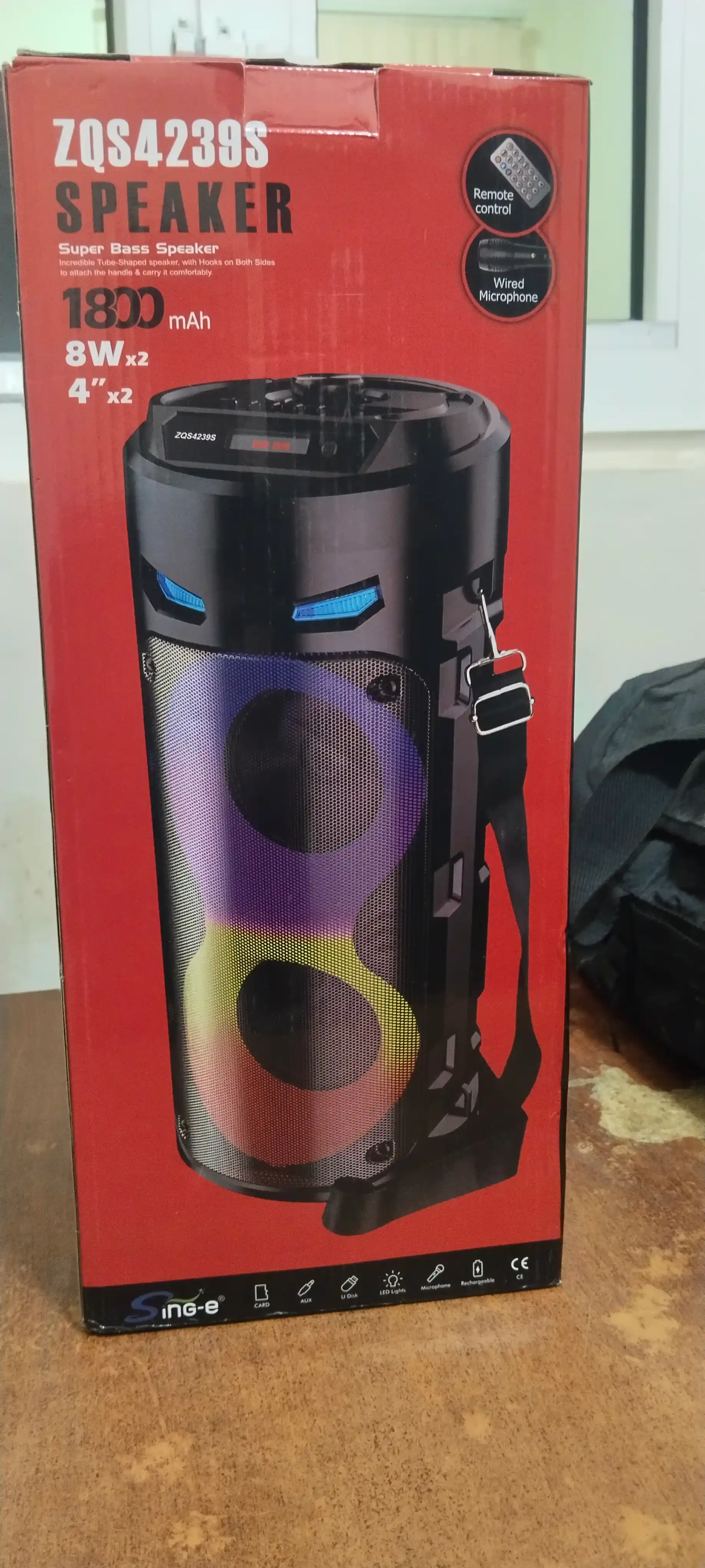 Portativ simsiz kolonka Sing-e, musiqali karaoke, Bluetooth, mikrofon sovg'aga