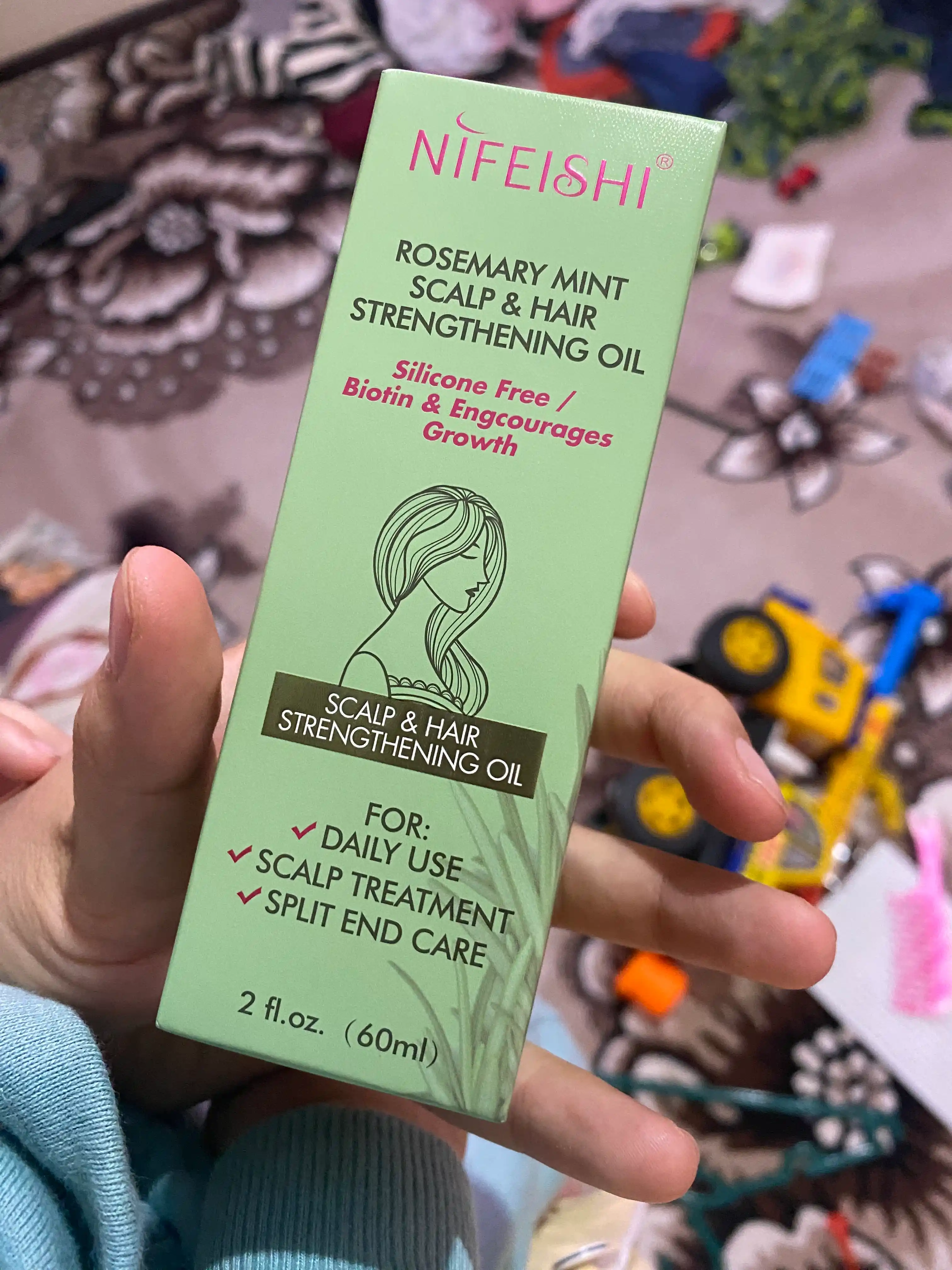 Масло розмарина для волос NIFEISHI Organic, для роста волос, 2 в 1, розмарин и кастор