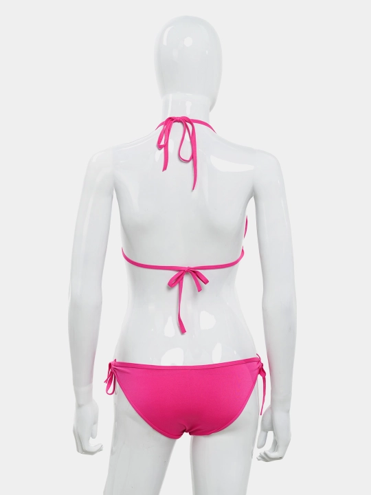 Ayollar uchun ikki qismli suzish kostyumi, bir rangli, bikini