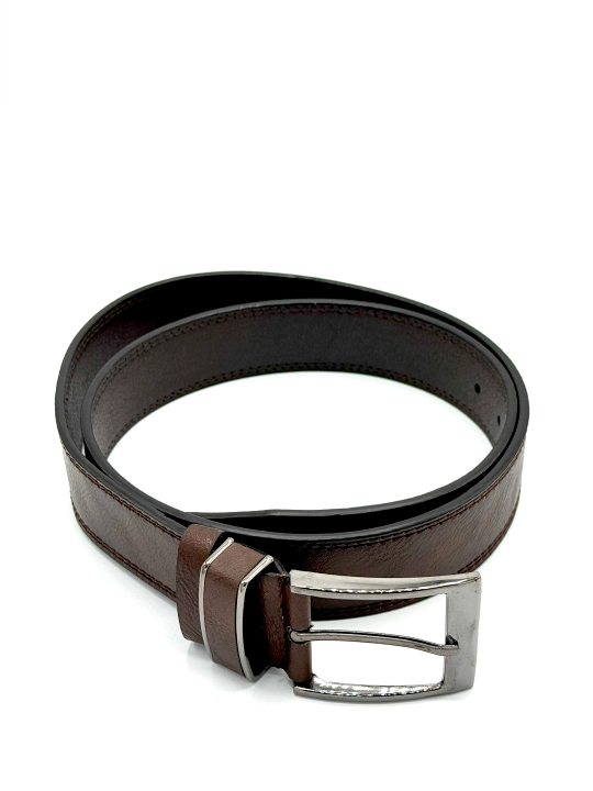 Eurobelt leather erkaklar klassik kamari, metall qisqich, eko-charm