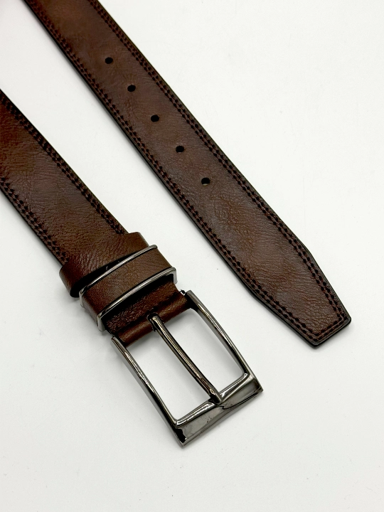 Eurobelt leather erkaklar klassik kamari, metall qisqich, eko-charm