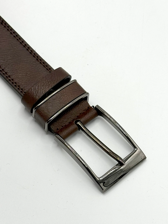 Eurobelt leather erkaklar klassik kamari, metall qisqich, eko-charm