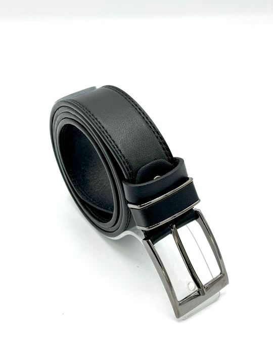 Eurobelt leather erkaklar klassik kamari, metall qisqich, eko-charm - 