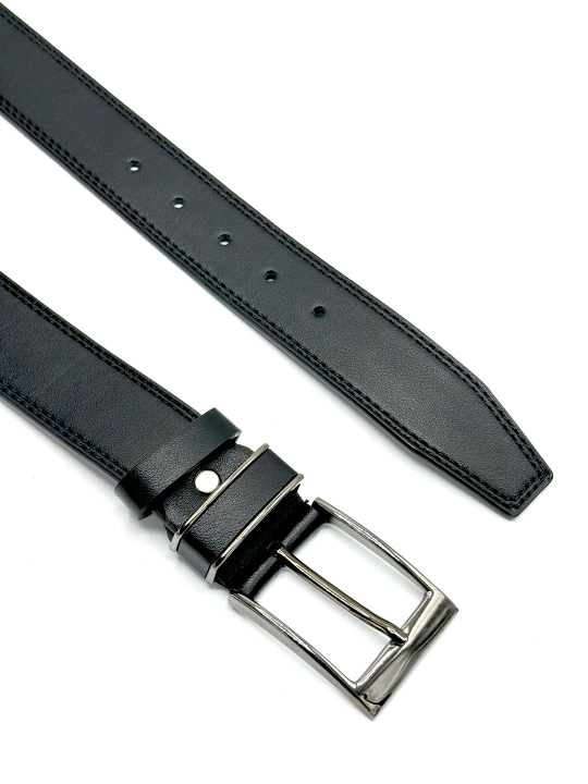 Eurobelt leather erkaklar klassik kamari, metall qisqich, eko-charm