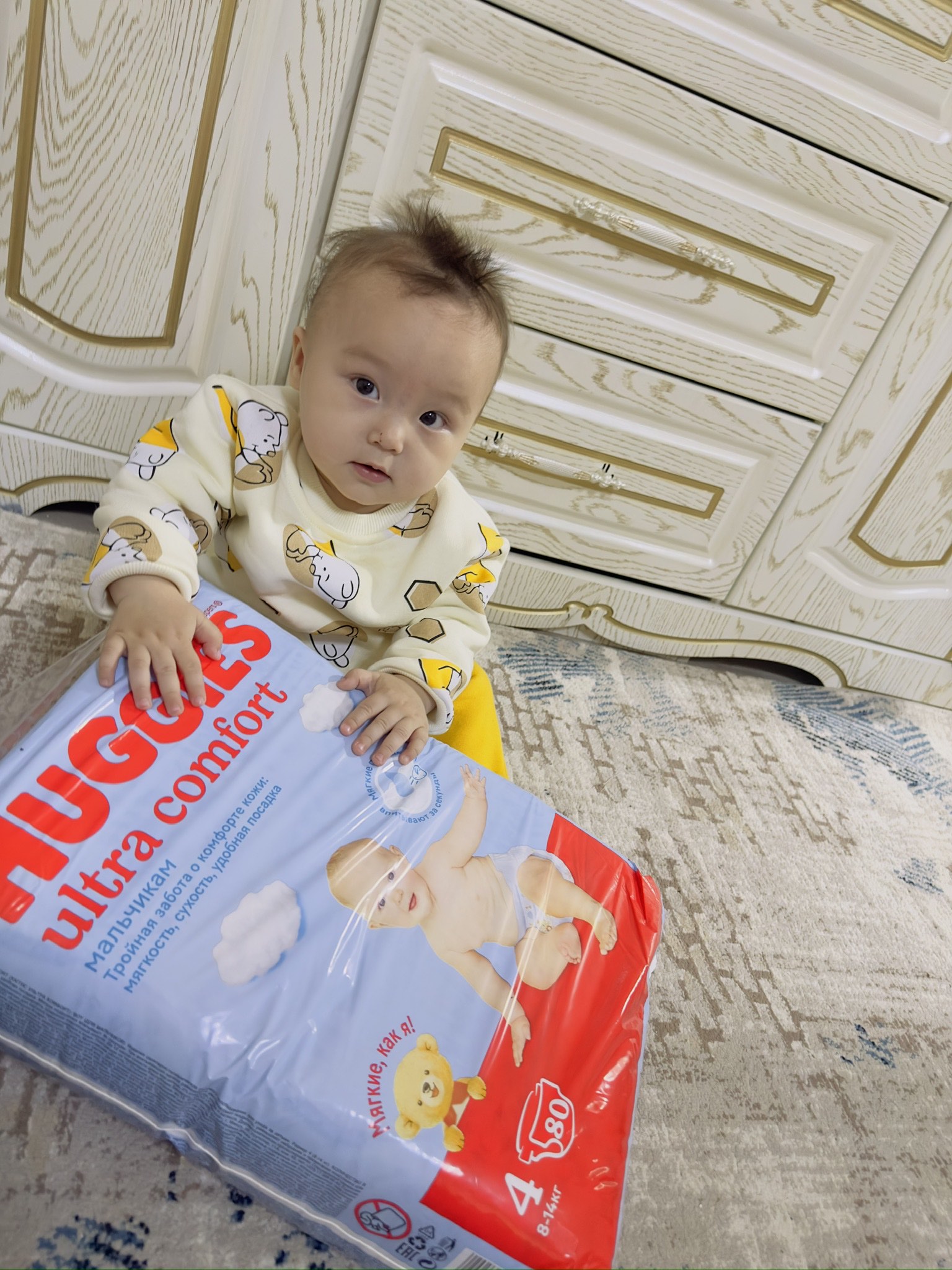 Подгузники Huggies Ultra Comfort для мальчиков 8-14кг, 4 размер, 80шт