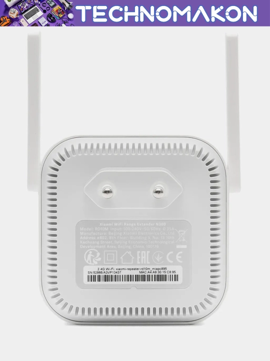 Simsiz Wi-Fi signal kuchaytirgichi Xiaomi Mi, oq Repiter, Wifi Range Extender N300