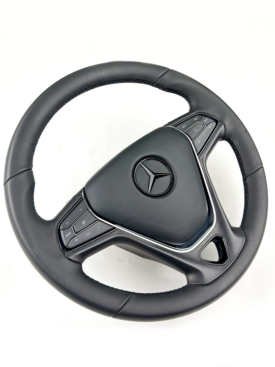 Руль для всех автомобилей, кожаный, универсальный, Spark, Damas, Nexia 1, 2, 3, Gentra, Lacetti - 