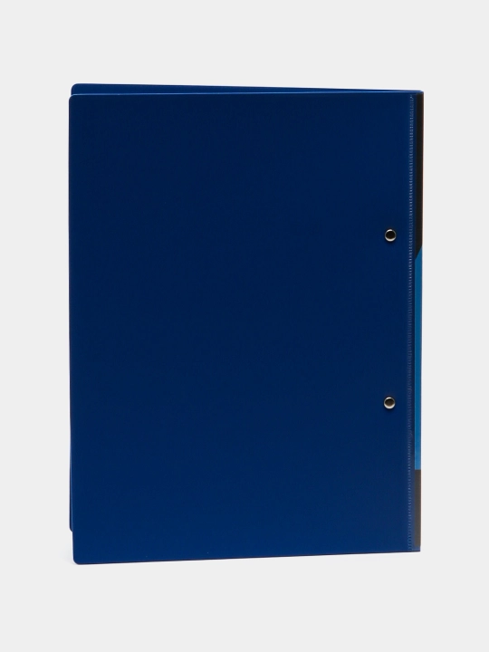 Plastik papka, prujinali, cho'ntakli, 17 mm STANDART, 700 mkm - ko'k