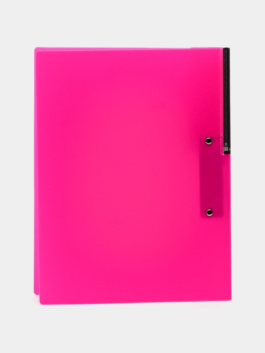 HD Plastik papka, A4f, metall qisqichli, koreshok 17 mm, DIAMOND NEON, 700 mkm, pushti