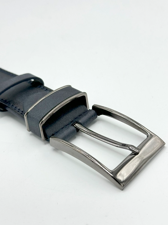 Eurobelt leather erkaklar klassik kamari, metall qisqich, eko-charm