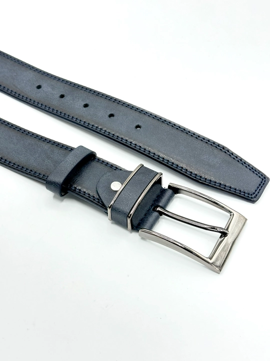 Eurobelt leather erkaklar klassik kamari, metall qisqich, eko-charm