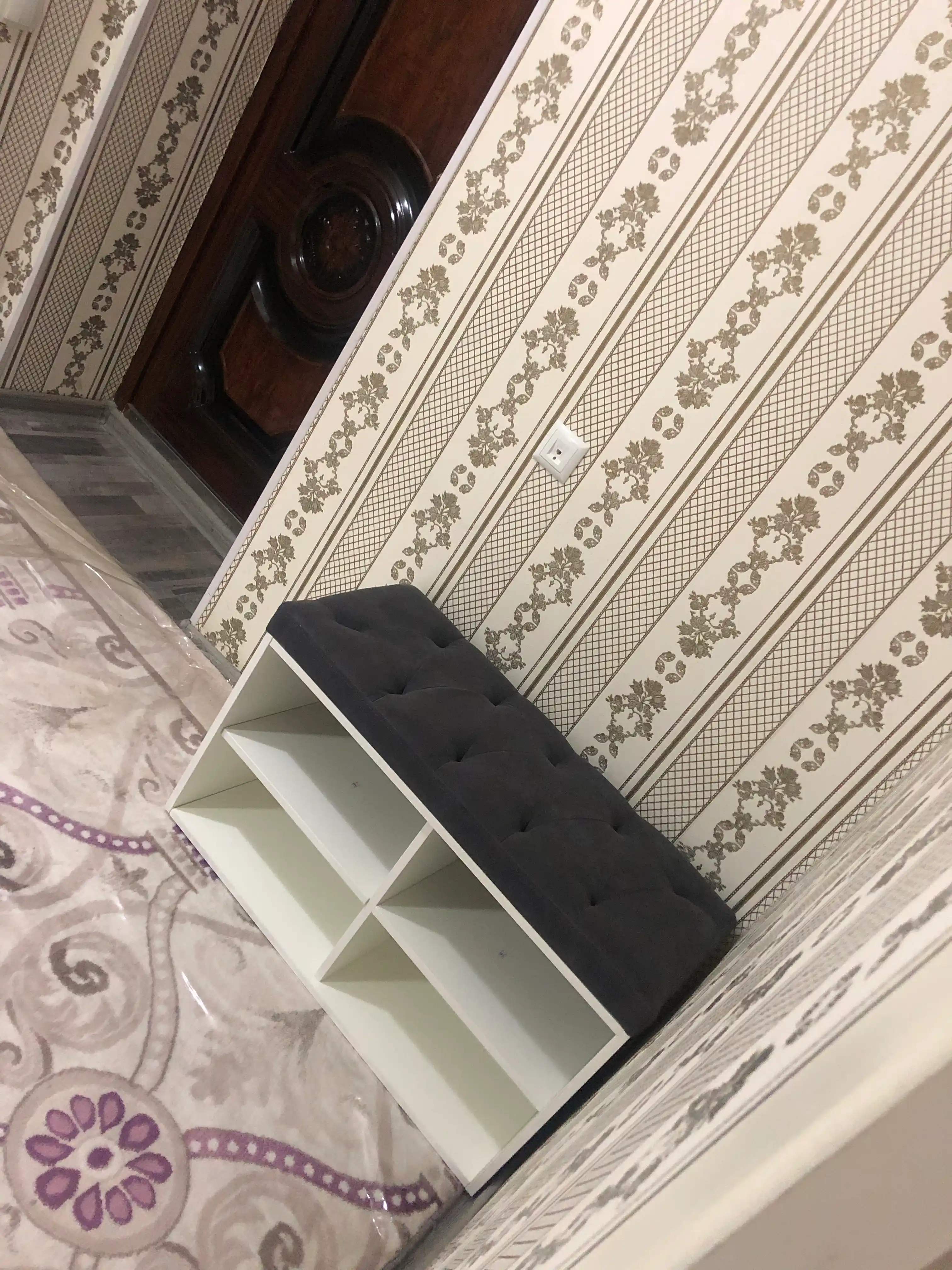 Обувница IVI, в прихожую, тумба, открытая полка для обуви с пуфиком, с сиденьем