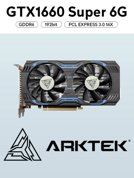 Видеокарта ARKTEK-AXLE  RTX3050 8GB, GTX2060super GTX 1660 Super, 6GB, 1050ti 4GB GDDR6
