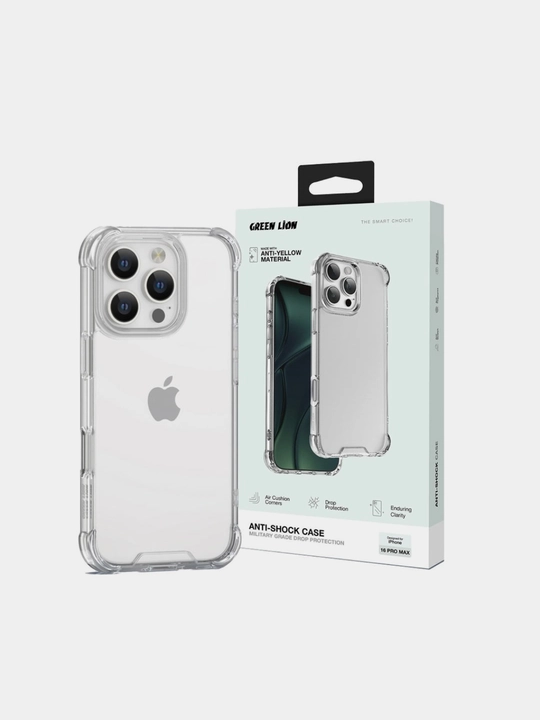Прозрачный чехол Green Lion Anti-shock, для iPhone 18, 17, 16 Pro/Pro Max/Air