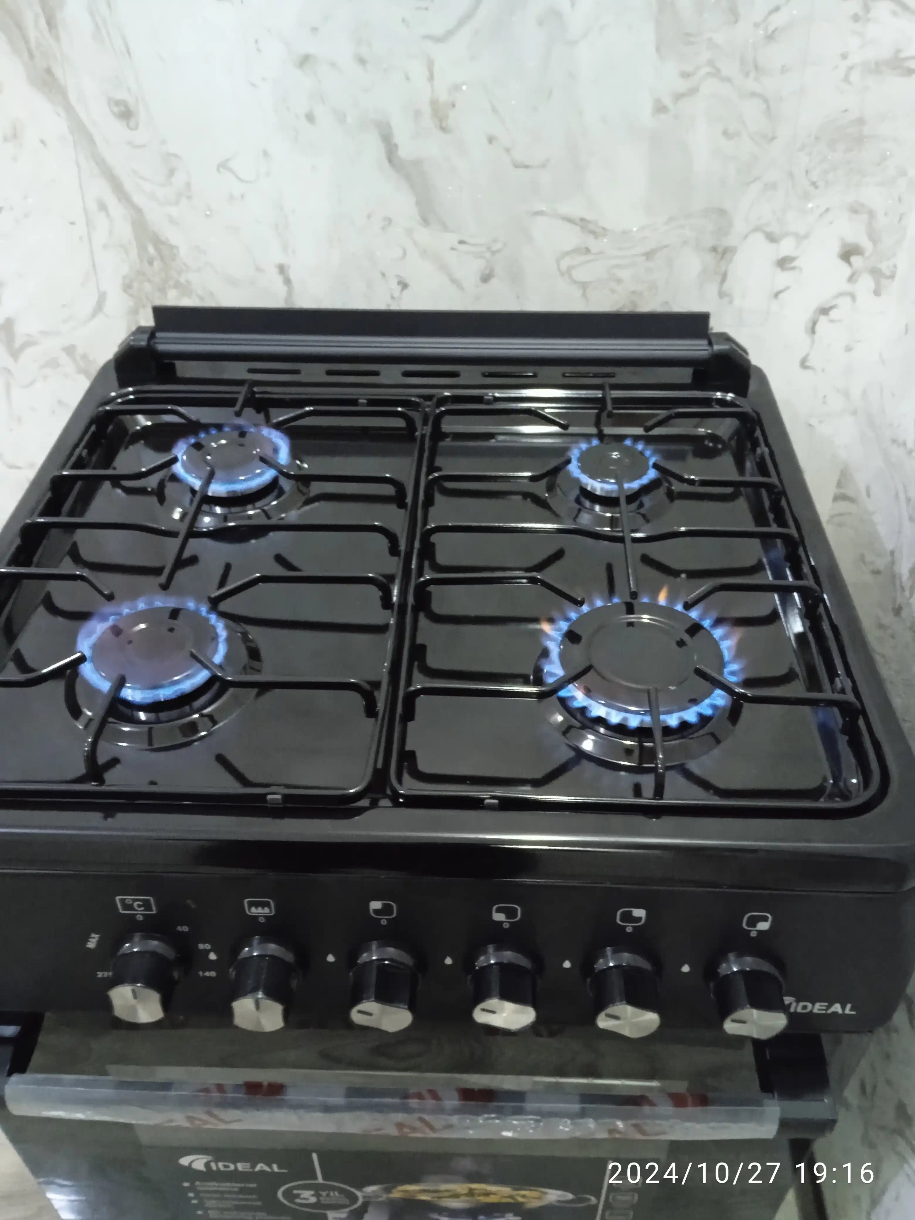 Gaz plita Ideal L110, 4 konforkali, pech hajmi 65 litr, 60 * 60