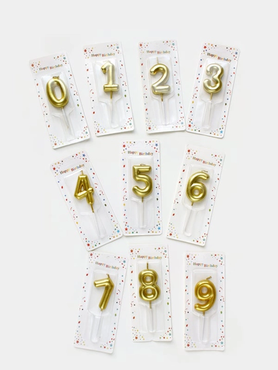 Свечи на торт, праздничные цифры 0,1,2,3,4,5,6,7,8,9