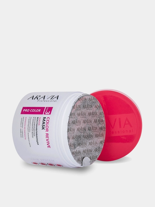 Shikastlangan va  bo'yalgan sochlar uchun tiklovchi niqob Color Revive Mask, Aravia, 300 ml