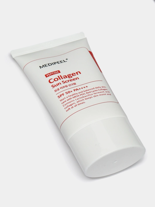 Quyoshdan himoya qiluvchi krem, MEDIPEEL+, Active silky, Vitamin, Cica-nol B5, Collagen, Glutathione, Hyal aqua, 50 ml